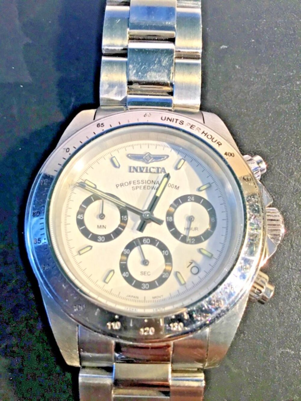 Invicta 9211 PROFESSIONAL= Chronograph= Quartz =Stainless=NEW BATTERY - Picture 2 of 8